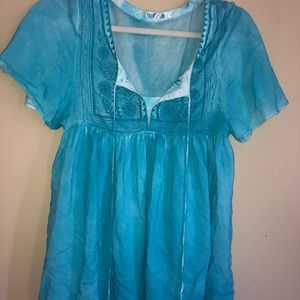 Monoreno embroidered tie dye blouse (S)